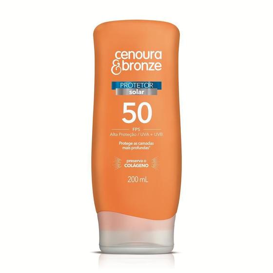 Protetor Solar Cenoura e Bronze Fps 50 200 ml - Protetor Solar ...