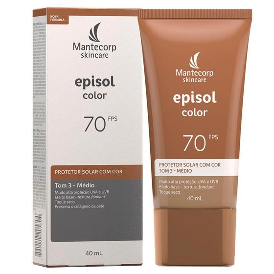 protetor Solar com Cor FPS70 Mantecorp Skincare Episol