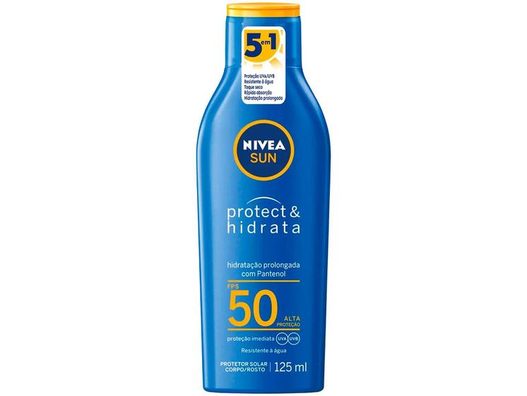 Protetor Solar Corporal Nivea FPS 50 Sun - Protect & Hidrata 125ml Imagem de Protetor Solar Corporal Nivea FPS 50 Sun