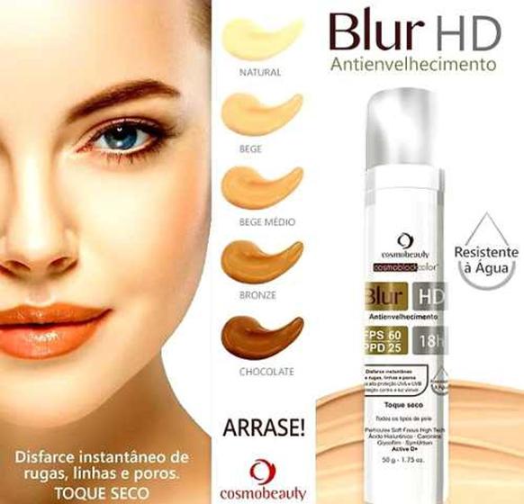 Protetor Solar Cosmobeauty Blur Hd Fps60 Antienvelhecimento cor BEGE MEDIO Menor preço em Protetor Solar Cosmobeauty Blur Hd Fps60 Antienvelhecimento cor BEGE MEDIO