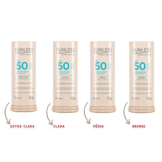 Protetor Solar e Base Facial FPS50 Bastão Stick Cor Sunless Menor preço em Protetor Solar e Base Facial FPS50 Bastão Stick Cor Sunless