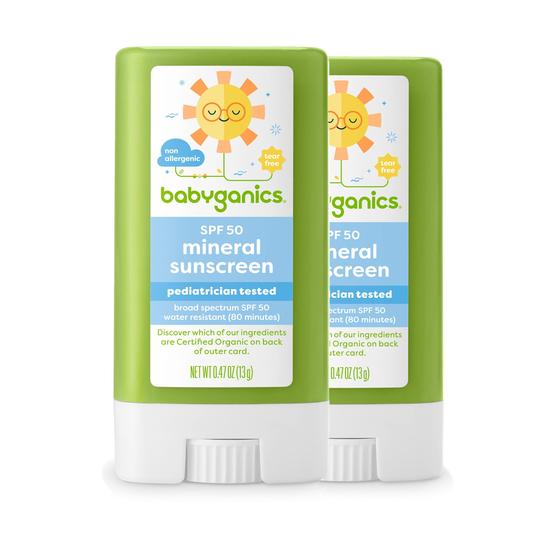 Imagem de Protetor solar em bastão Babyganics SPF 50 UVA UVB 80mL, pacote com 2