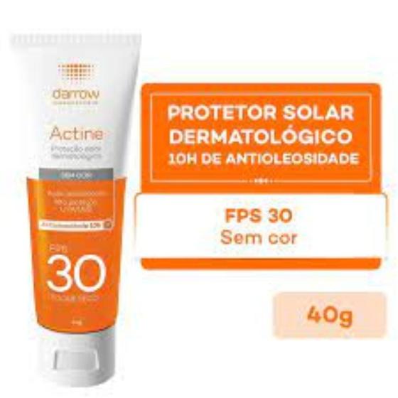 Imagem de Protetor Solar Facial Actine Sem Cor FPS 30 com 40g darrow