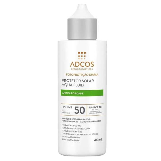 Imagem de Protetor Solar Facial Adcos Aqua Fluid Antioleosidade FPS 50 - Incolor - 40ml