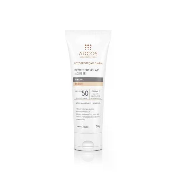 Imagem de Protetor Solar Facial Adcos Mousse Mineral FPS 50 Bronze 50g