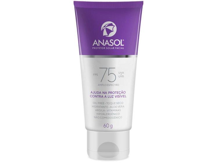 Imagem de Protetor Solar Facial Anasol FPS 75 Vegano - Oil Free Toque Seco Amplo Espectro 60g