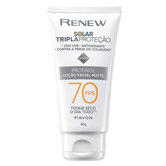 Imagem de Protetor solar facial avon renew protinol fps70 toque seco 40g