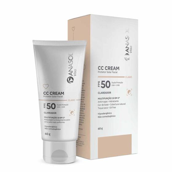 Imagem de Protetor Solar Facial CC Cream FPS 50 Claro - Anasol