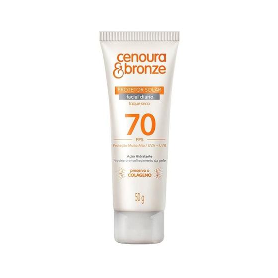 Protetor Solar Facial Cenoura Bronze Fps70 50g Menor preço em Protetor Solar Facial Cenoura Bronze Fps70 50g