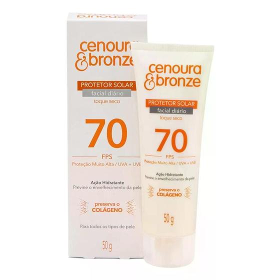 Imagem de Protetor Solar Facial Cenoura & Bronze FPS70 Toque Seco 50g