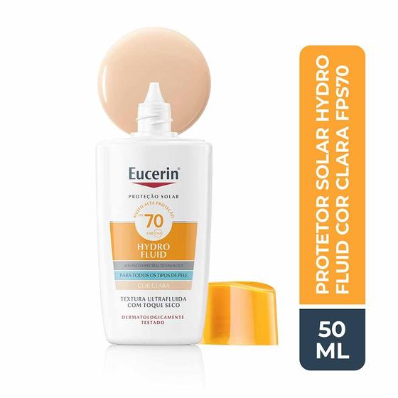 Protetor Solar Facial com Cor Eucerin Hydro Fluid FPS70 50ml