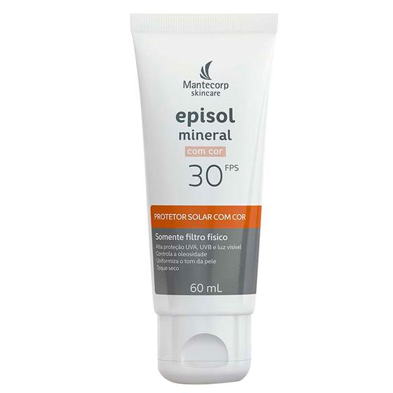 Imagem de Protetor Solar Facial com Cor Mantecorp Skincare Episol Mineral FPS 30