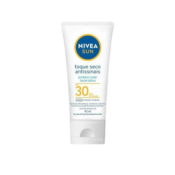 Imagem de Protetor Solar Facial Corporal Toque Seco Antissinais FPS 30 Nivea Sun 40ml