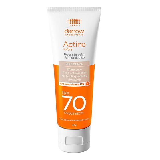 Imagem de Protetor Solar Facial Darrow Actine Colors Pele Clara FPS 70 com 40g
