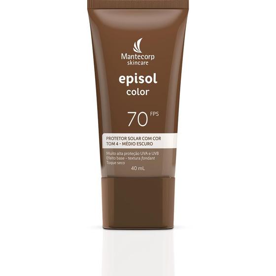 Protetor Solar Facial Episol Color Tom 4 Médio Escuro Fps 70 - MANTECORP