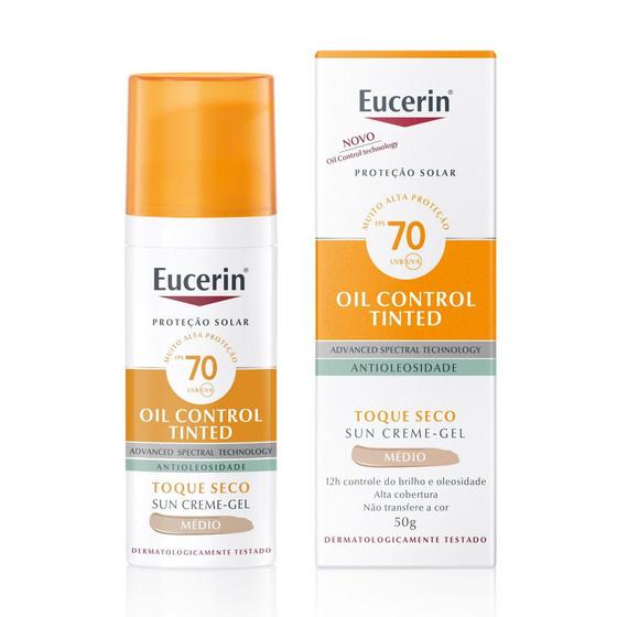 Imagem de Protetor Solar Facial Eucerin Sun Oil Control Tinted Médio FPS 70 50g