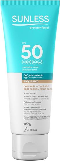 Imagem de Protetor solar facial FPS 50 - Com Base  Bege claro - Toque Seco