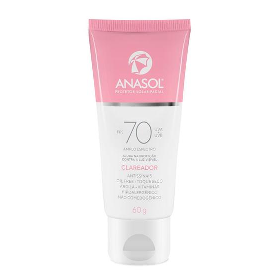 Protetor Solar Facial FPS 70 Clareador Anasol