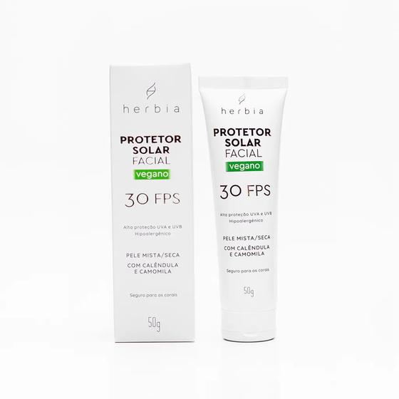Protetor Solar Facial FPS30 Pele Mista Seca 50g Hérbia Natural e Vegano Menor preço em Protetor Solar Facial FPS30 Pele Mista Seca 50g Hérbia Natural e Vegano