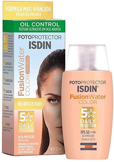Imagem de Protetor solar facial isdin fotoprotector fusion water color média fps50+ -50ml
