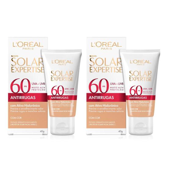 Imagem de Protetor Solar Facial L Oréal Paris Solar Expertise Antirrugas FPS 60 c/ cor, 40g