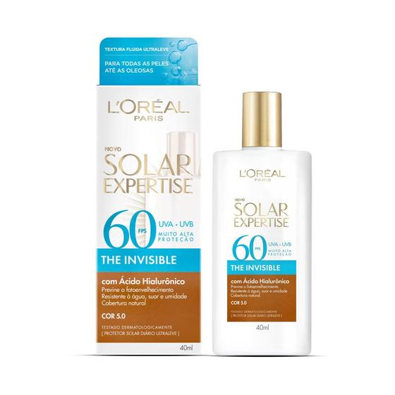 Imagem de Protetor Solar Facial L'Oréal Paris Solar Expertise The Invisible FPS 60 Cor 5.0 40ml