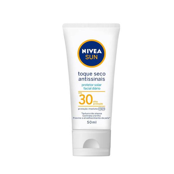 Imagem de Protetor Solar Facial Nivea Sun Toque Seco Antissinais FPS 30 Loção 50ml