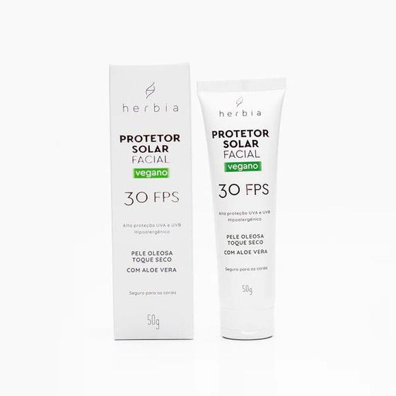 Protetor Solar Facial Pele Oleosa 30 FPS - 50g - Herbia Menor preço em Protetor Solar Facial Pele Oleosa 30 FPS - 50g - Herbia