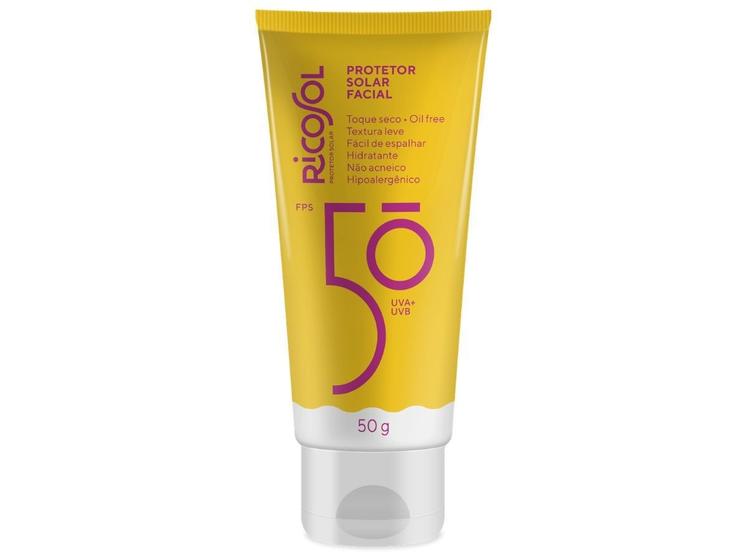 Imagem de Protetor Solar Facial Ricosol Toque Seco Oil-free Fps50 50g