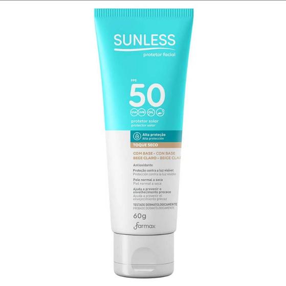 Imagem de Protetor Solar Facial Sunless 50FPS Bege Claro 60g