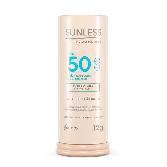 Imagem de Protetor Solar Facial Sunless Stick Com Base Extra Clara FPS50 12g