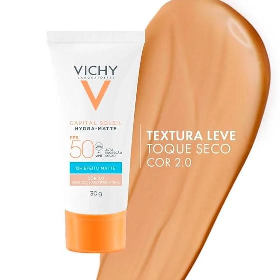 Imagem de Protetor Solar Facial Vichy Hydra-Matte FPS 50 Cor 2.0 30g