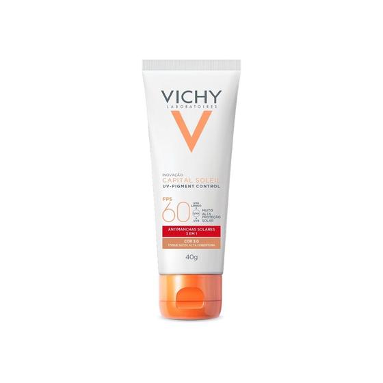 Imagem de Protetor Solar Facial Vichy UV Pigment Control Com Cor 3.0 fps 60 40g