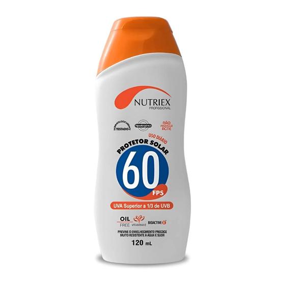 Protetor solar FPS 60 120ML 1/3 UVA - Nutriex Menor preço em Protetor solar FPS 60 120ML 1/3 UVA - Nutriex