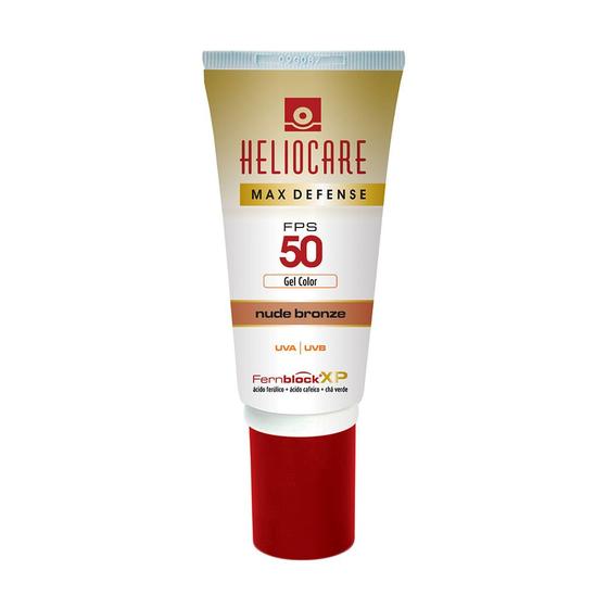 Imagem de Protetor Solar Heliocare Max Defense Gel Color Nude Bronze FPS 50 Gel Creme com Efeito de Base com 50g