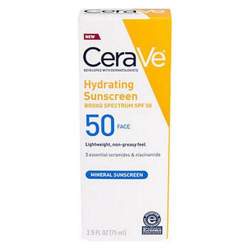 Imagem de Protetor solar hidratante de amplo espectro SPF 50 2,5 onças da Cerave (pacote com 2)