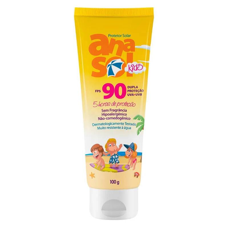 Protetor Solar Infantil Anasol Kids FPS90 Corpo E Rosto 100ml ...