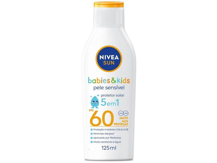 Imagem de Protetor Solar Infantil Corporal Nivea FPS 60 - Sun Kids & Babies Pele Sensível 125ml