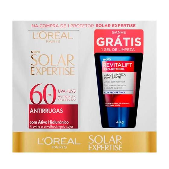 Imagem de Protetor Solar L'Oréal FPS60 Facial 40g + Gel de Limpeza 40g