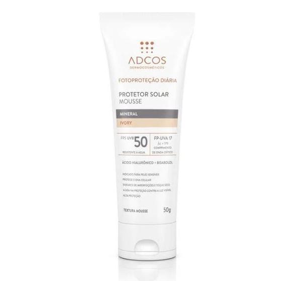 Imagem de Protetor Solar Mousse Adcos Mineral FPS 50 Ivory 50g