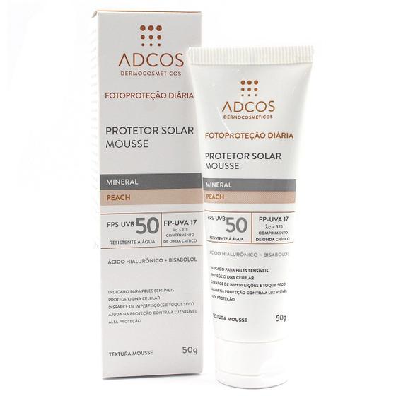 Protetor Solar Mousse Adcos Mineral Peach FPS50 - 50g Menor preço em Protetor Solar Mousse Adcos Mineral Peach FPS50 - 50g