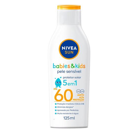 Protetor Solar Nivea Sun Kids & Babies Pele Sensível FPS 60 125ml Imagem de Protetor Solar Nivea Sun Kids & Babies Pele Sensível FPS 60 125ml