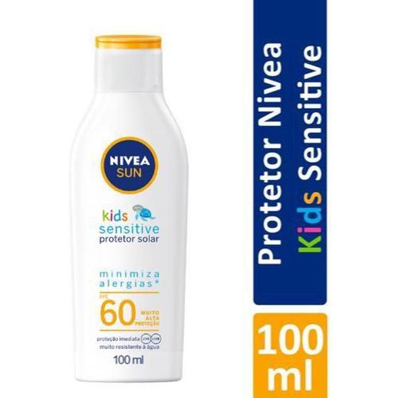 Protetor Solar Nivea Sun Kids Sensitive FPS60 100ml Menor preço em Protetor Solar Nivea Sun Kids Sensitive FPS60 100ml