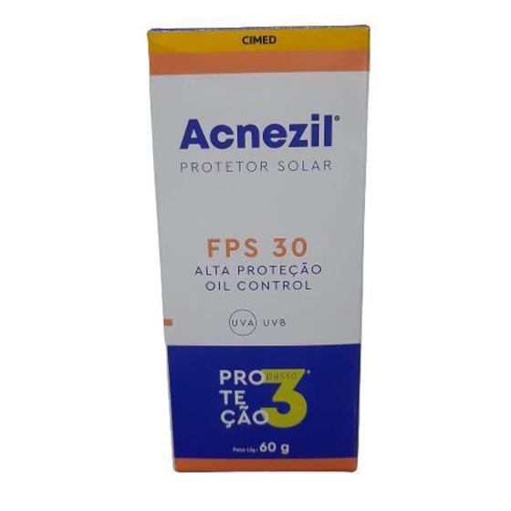 Imagem de Protetor Solar par FPS 30 Acnezil 60g Facial Controle Oleosidade Acne Espinha Acneico Mancha - Cimed
