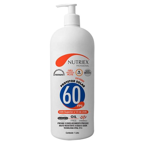 Protetor Solar Profissional FPS 60 1/3 UVA 1 Litro - NUTRIEX Imagem de Protetor Solar Profissional FPS 60 1/3 UVA 1 Litro