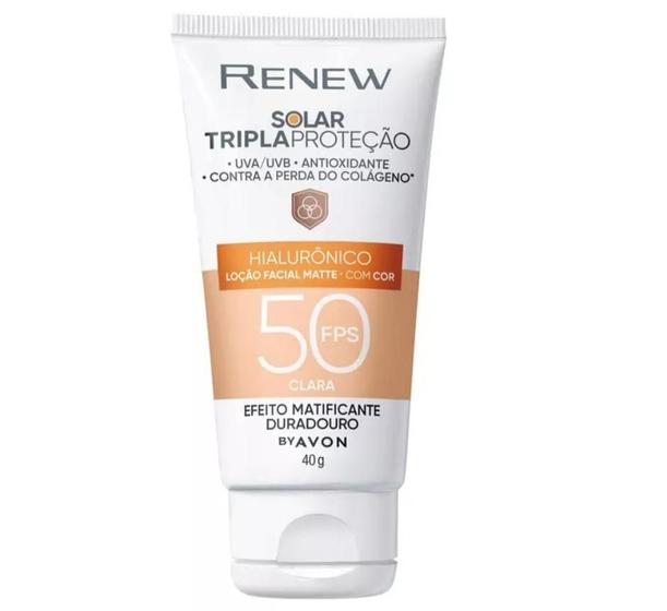 Imagem de Protetor Solar Renew Matte Com Cor Clara Fps 50 Avon 40G