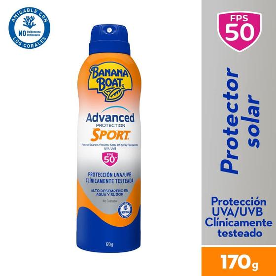 Imagem de Protetor solar spray uva/uvb advanced protection sport fps 50 banana boat 170g