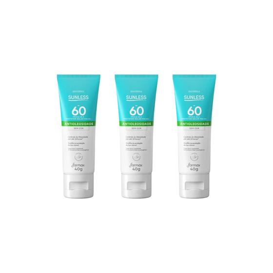 Imagem de Protetor Solar Sunless Facial 40g F60 Sem Cor-Kit C/3un