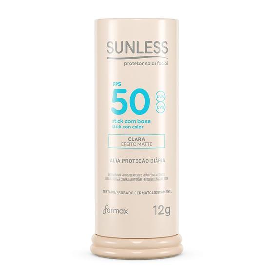 Protetor Solar Sunless Stick com Base Efeito Matte FPS 50 Cor Clara 12g Imagem de Protetor Solar Sunless Stick com Base Efeito Matte FPS 50 Cor Clara 12g