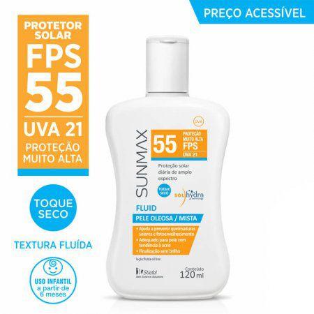 Imagem de Protetor Solar Sunmax Fluid FPS 55 com 120ml